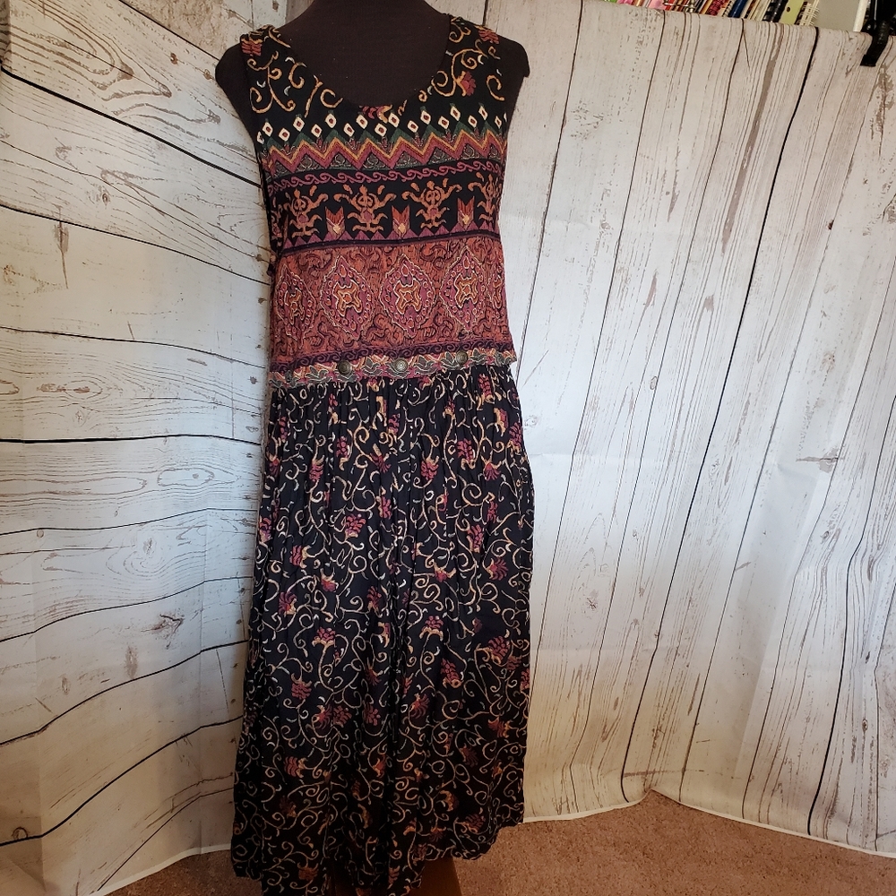 Trés Paquette vintage printed maxi dress Medium